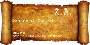 Korponai Muriel névjegykártya
